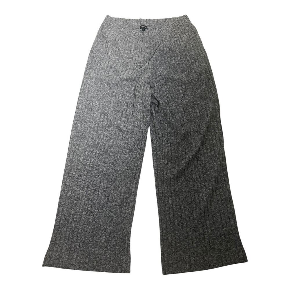 Gap Body Womens Ribbed Wide Leg Lounge Pants Casual Soft Comfy Large Gray